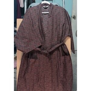 VTG Christain Dior Monsieur Men Silky Burgundy Paisley Robe Made in USA One Size